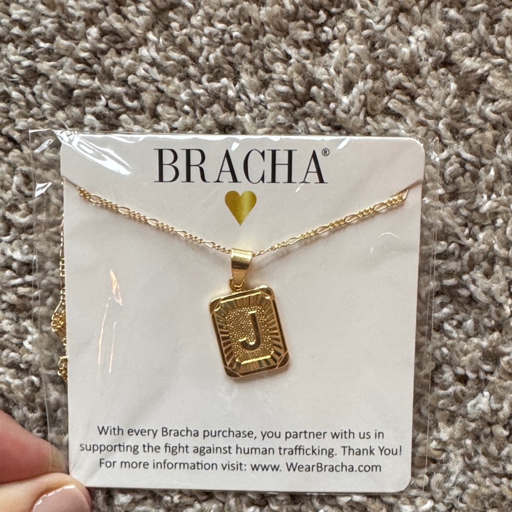 Gold Initial “J” Necklace